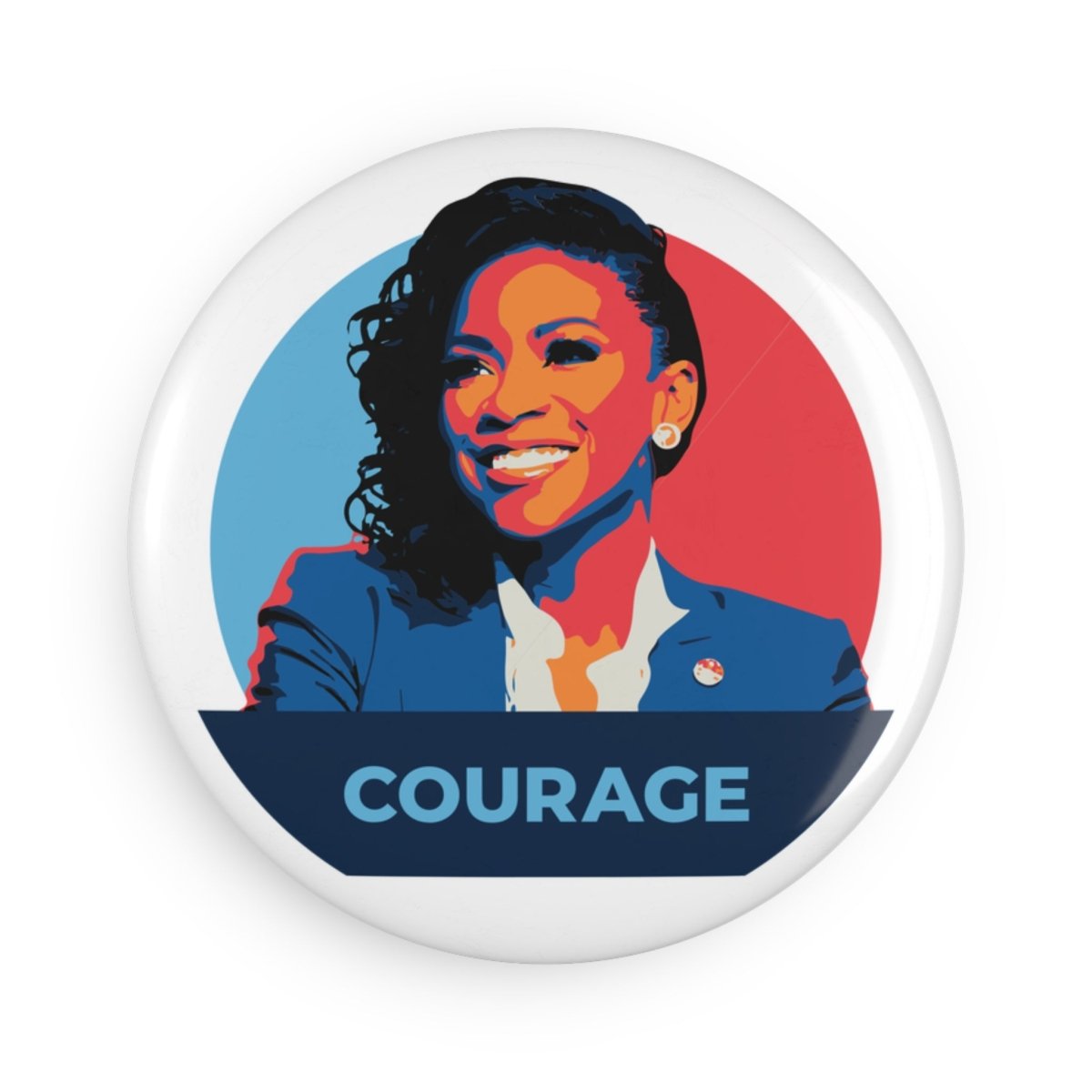 Free Oppression - Home Decor - Jasmine Crockett Courage - Round Button Magnet