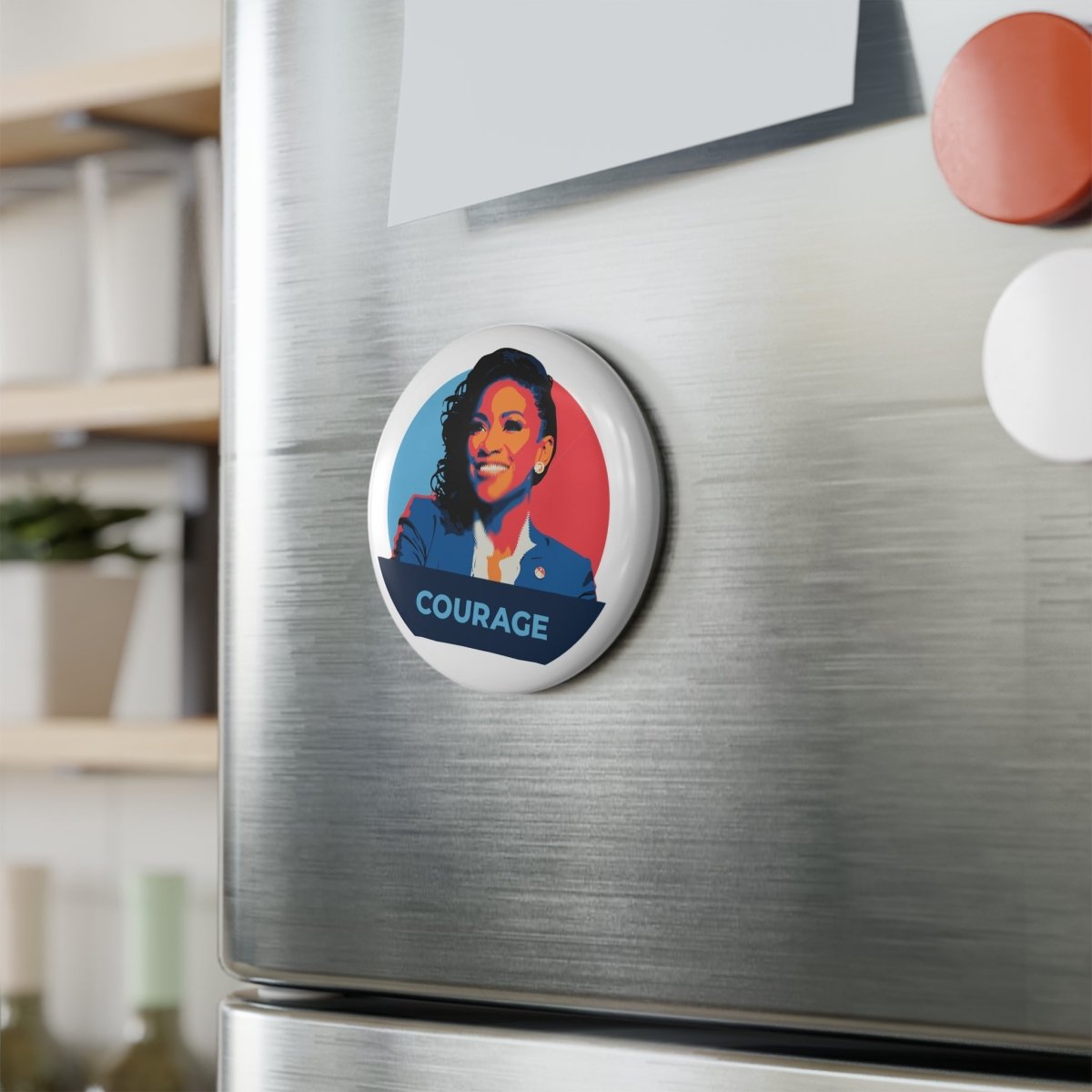 Free Oppression - Home Decor - Jasmine Crockett Courage - Round Button Magnet