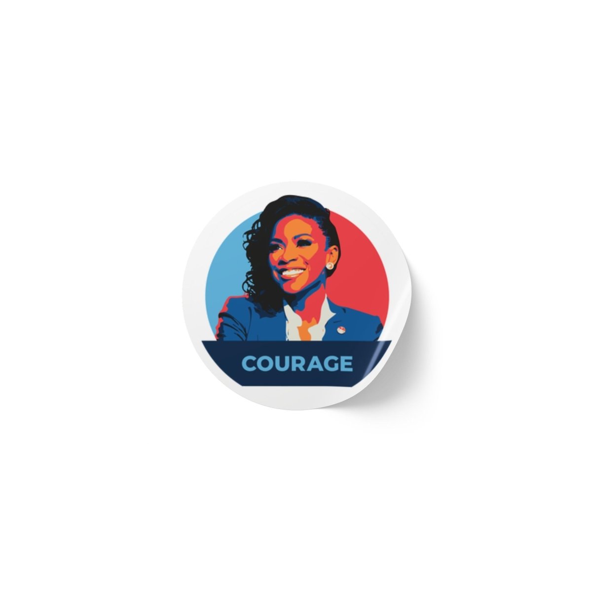 Free Oppression - Sticker Roll - Jasmine Crockett "Courage" - Round Vinyl Sticker Label Rolls - Anti Trump Protest "No Kings" Antifascist Decals