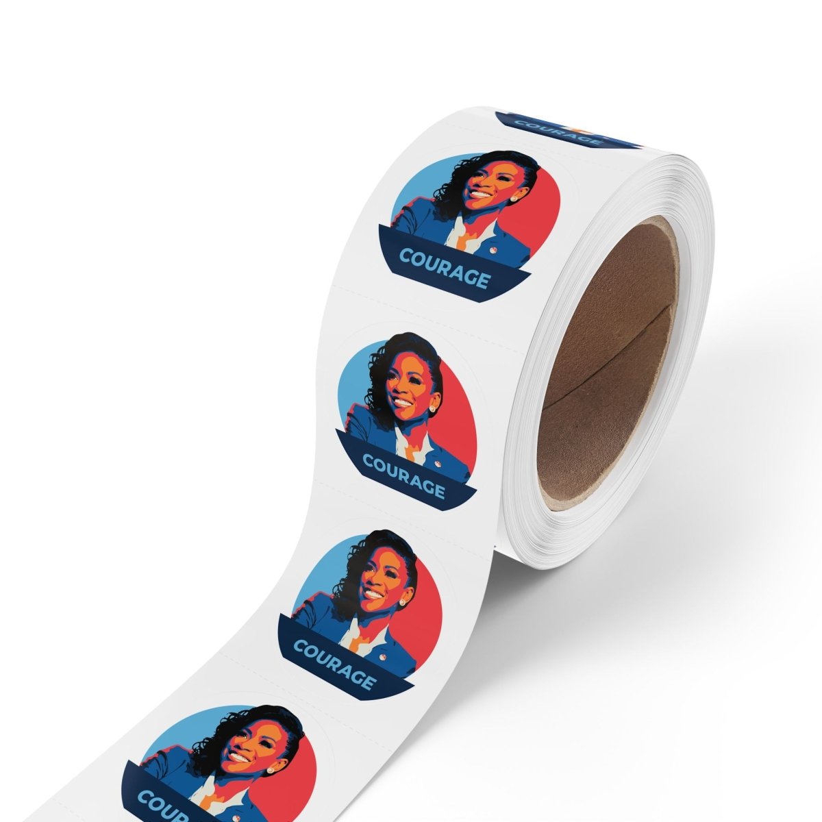Free Oppression - Sticker Roll - Jasmine Crockett "Courage" - Round Vinyl Sticker Label Rolls - Anti Trump Protest "No Kings" Antifascist Decals