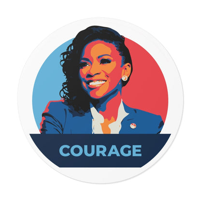 Free Oppression - Stickers - Jasmine Crockett Courage – Round Vinyl Sticker
