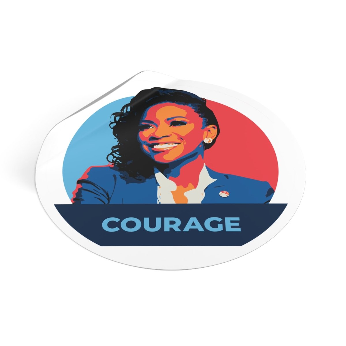 Free Oppression - Stickers - Jasmine Crockett Courage – Round Vinyl Sticker