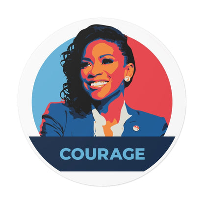 Free Oppression - Stickers - Jasmine Crockett Courage – Round Vinyl Sticker