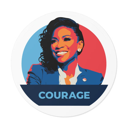 Free Oppression - Stickers - Jasmine Crockett Courage – Round Vinyl Sticker
