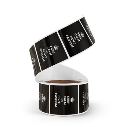 Free Oppression - Sticker Roll - Keep Calm And Fight Fascism - Square Vinyl Sticker Label Rolls - Anti Trump Protest "No Kings" Antifascist Decals
