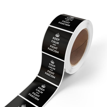 Free Oppression - Sticker Roll - Keep Calm And Fight Fascism - Square Vinyl Sticker Label Rolls - Anti Trump Protest "No Kings" Antifascist Decals