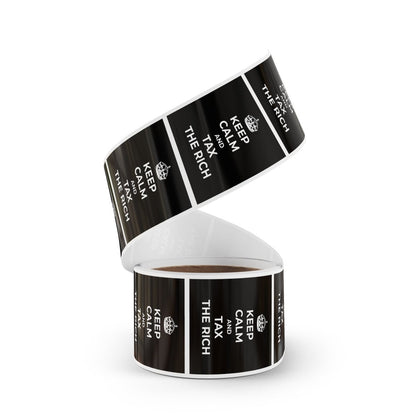 Free Oppression - Sticker Roll - Keep Calm And Tax The Rich - Square Vinyl Sticker Roll — Anti Trump Protest "No Kings" Antifascist Decals