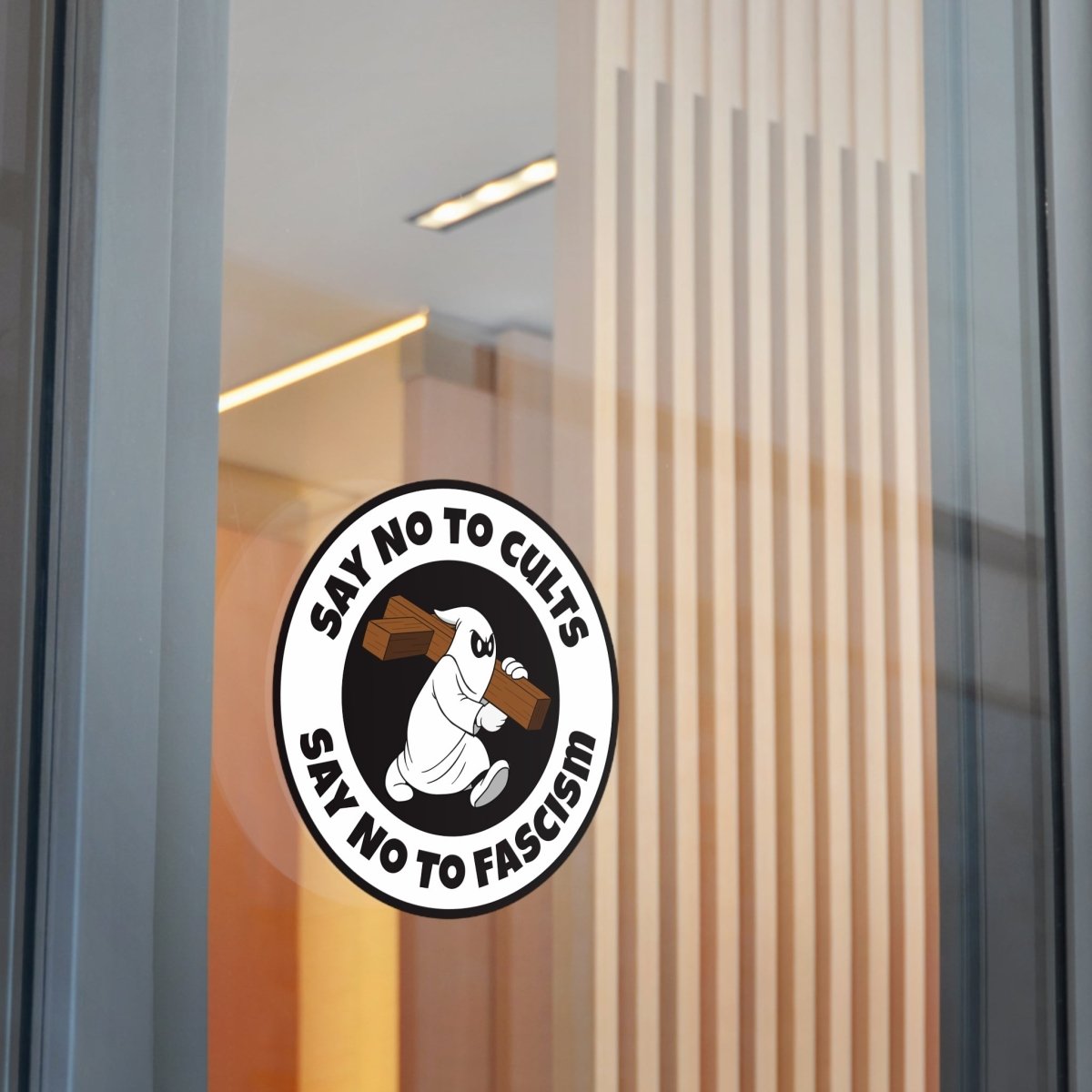 Free Oppression - Stickers - Say No to Cults – Say No to Fascism – Round Vinyl Sticker