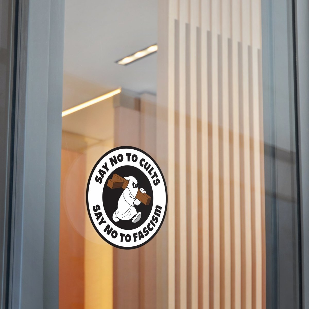 Free Oppression - Stickers - Say No to Cults – Say No to Fascism – Round Vinyl Sticker