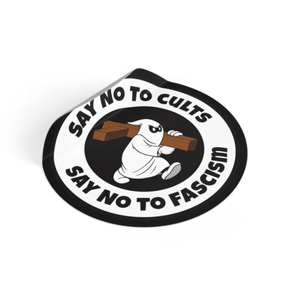 Free Oppression - Stickers - Say No to Cults – Say No to Fascism – Round Vinyl Sticker