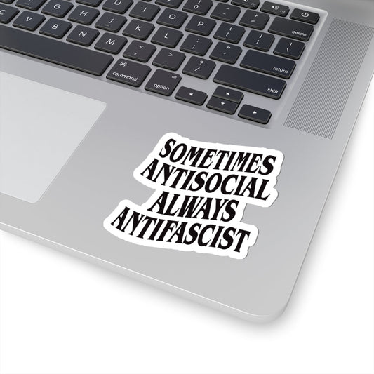 Free Oppression - Kiss - Cut Sticker - Sometimes Antisocial Always Antifascist – Kiss - Cut Sticker